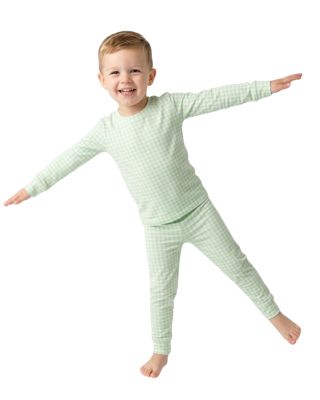 Boys Pistachio Gingham Pajama Set - Toddler