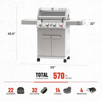 Mesa 410MBZ Propane Gas Grill with Broil-Zone and Glass Clearview