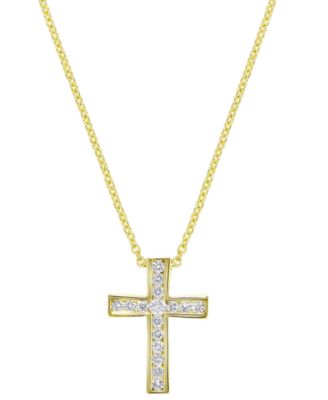 Diamond Cross Pendant Necklace (1/4 ct. t.w.) in 14k Yellow Gold