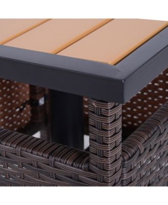 Rat Wicker Outdoor Accent Table Umbrella Sd with Umbrella Insert