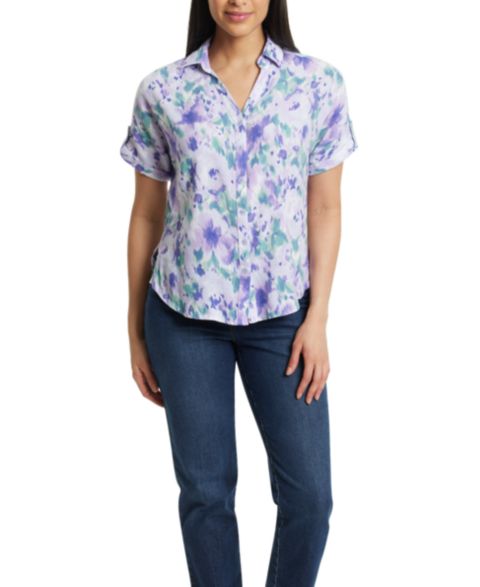 Женская рубашка Gloria Vanderbilt Demi Short-Sleeve, цвет: Сиреневый