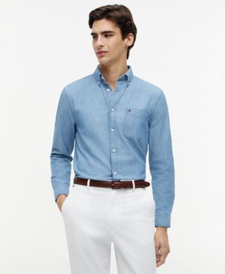Men's Regular-Fit Chambray Pocket Shirt
