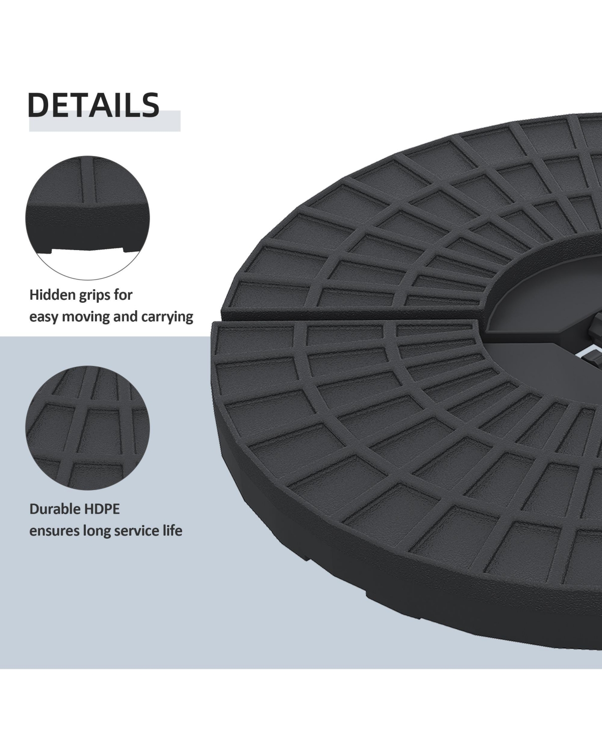 Outsunny Patio Umbrella Base, 4 Pieces Outdoor Umbrella Weights,
