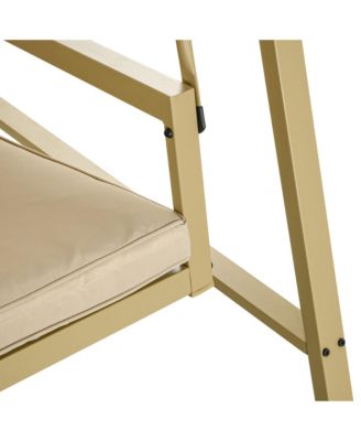 3-Seat Porch Swing with Canopy & Removable Cushions,