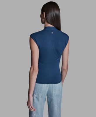 Women's V-Neck Sleeveless Wrap Detail Top