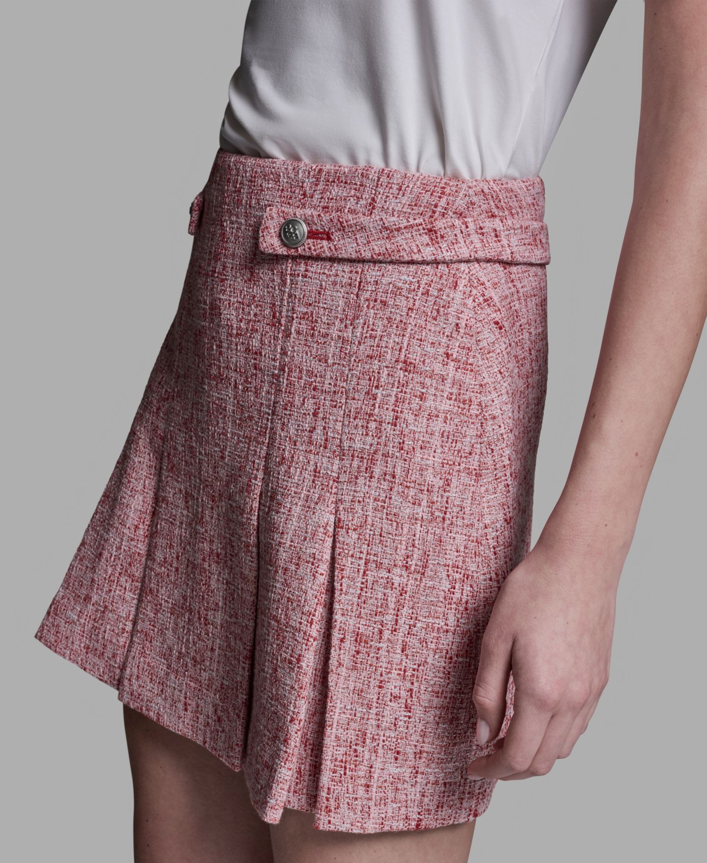 Женская юбка BCBG Pleated Mini, цвет: Красный разноцветный — фото 4
