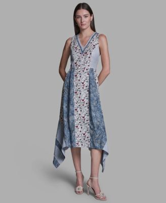 Women's V-Neck Sleeveless Midi Dress