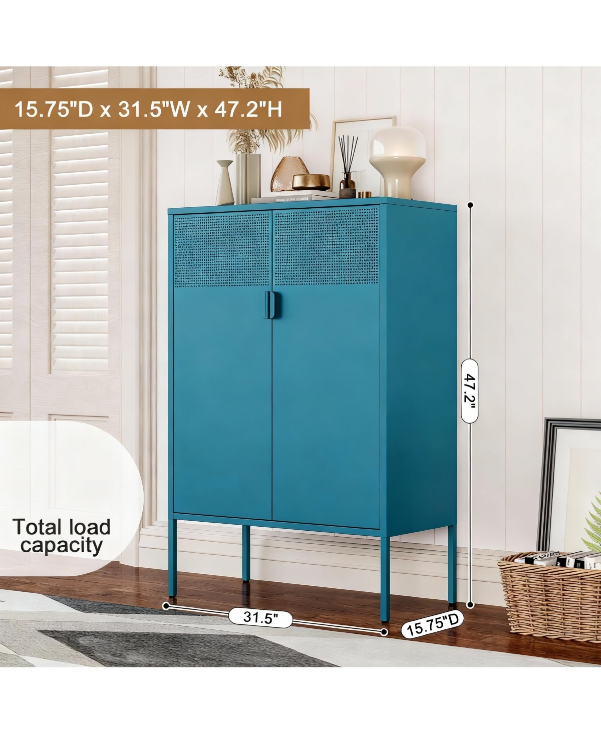 Yigii Metal Storage Cabinet with Adjustable Shelves and Mesh Doors