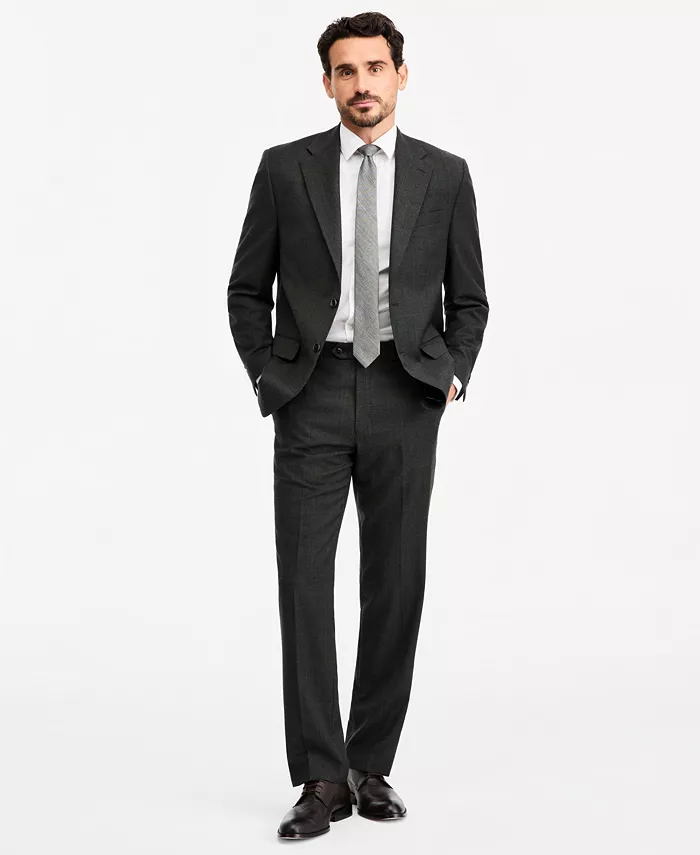 Men's Classic-Fit Wool-Blend Stretch Plaid Suit Separate Jacket - thumbnail 2