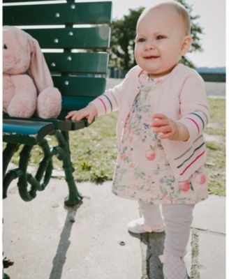 Baby Girls Cotton Muslin Tunic and Rib Jersey Leggings Set Printed Berries and Lilac