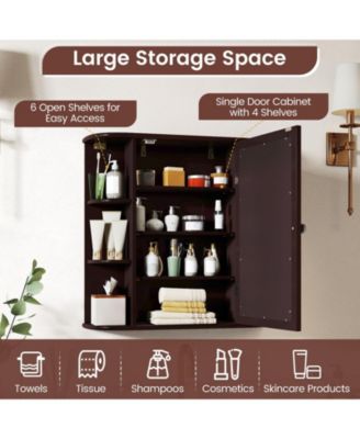 Volenca Wall-Mounted Bathroom Mirror Cabinet with Storage Shelves