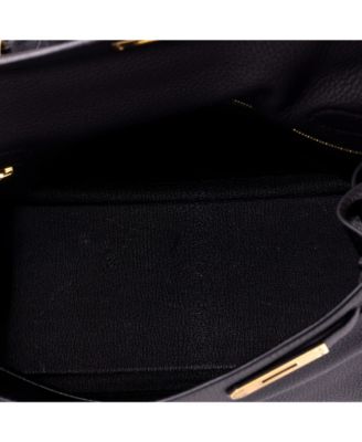 Kelly 28 Handbag Black Togo with Gold Hardware