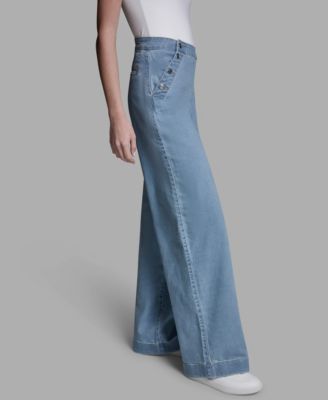 Women's Elasticated Waistband Loose Fit Sailor Jeans