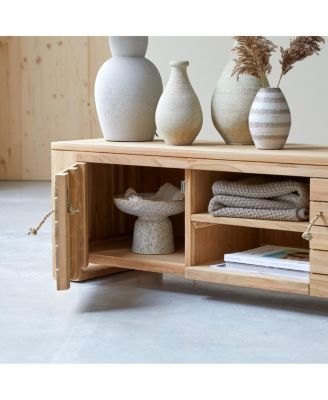 Solid Teak TV Cabinet Entertainment Unit TV Stand