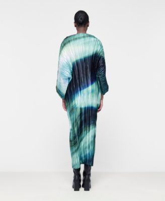 Women's Printed Plisse Batwing Dress