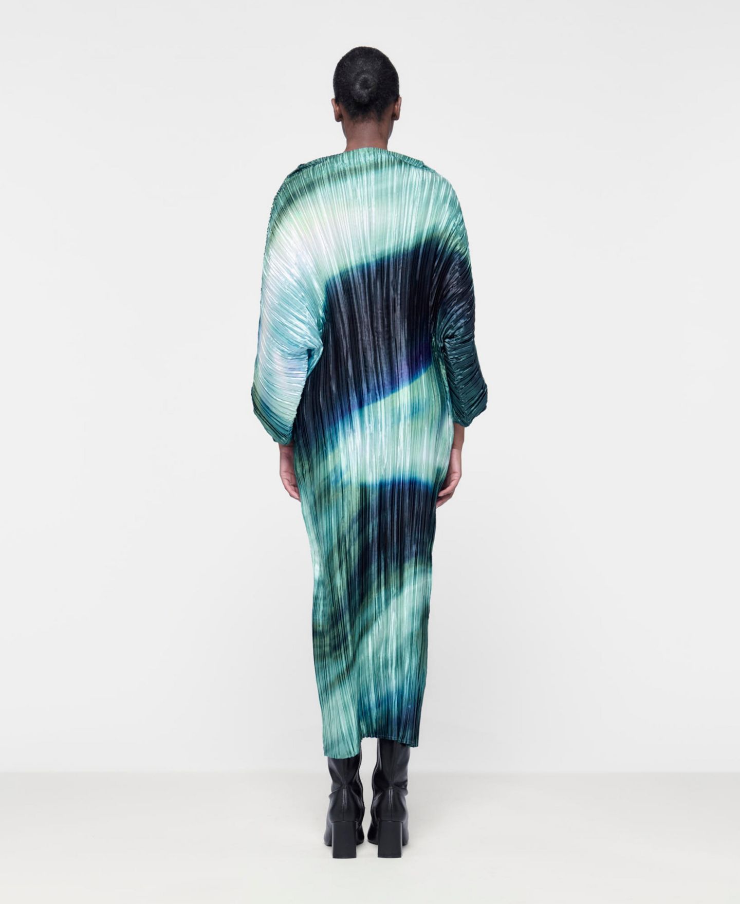 Женское платье Leem Printed Plisse Batwing, цвет: Зелёный — фото 4
