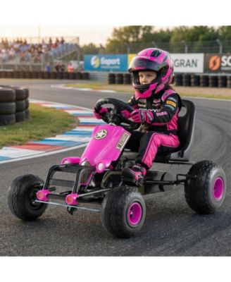 Kids Pedal Go Kart with Steering Wheel and Gear Shifter and Handbrake