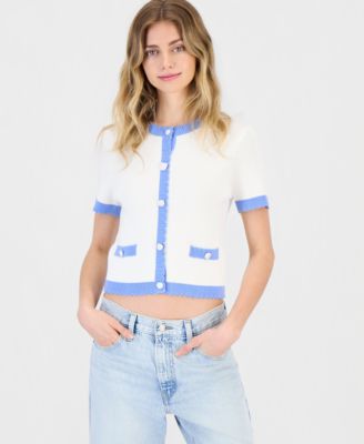 Bennet Rib Knit Short-Sleeve Sweater