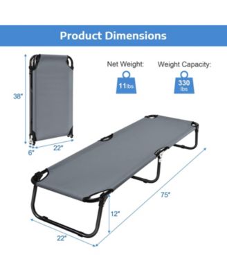 Outdoor Folding Camping Bed Cot for Sleeping, Hiking, Travel, Portable