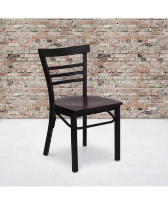 Three-Slat Ladder Back Metal Restaurant Dining Chair