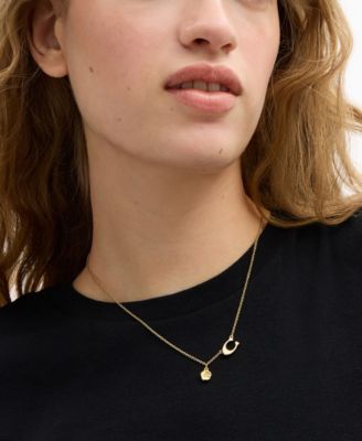 Faux Stone Signature C Tea Rose Necklace