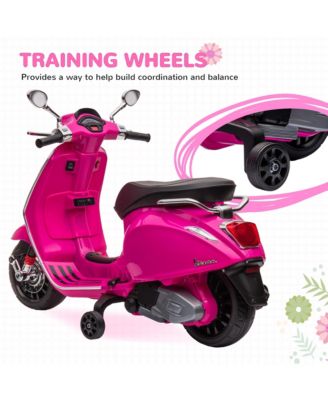 Vespa Licensed Electric Motorcycle for Kids W/ Music, FM Radio,