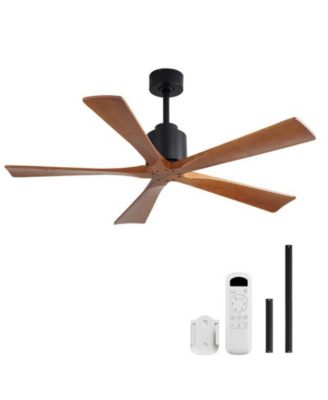 52-inch Modern Black 5-Blade without Light Ceiling Fan with Remote Control and Timing Function