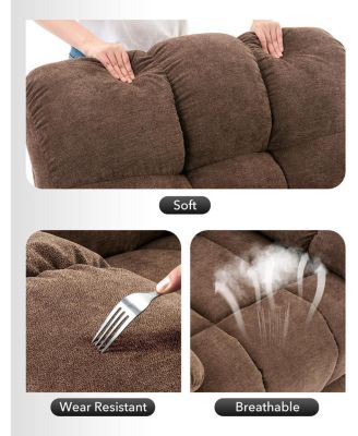 Oversized Recliner Chair for Adults with 360° Swivel & Rocking Function, Soft Chenille Upholstery, Extra Wide Manual Recliner Sofa