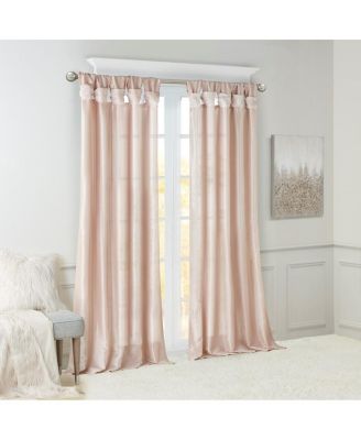 Twist Tab Faux Silk Window Curtain Panel, 50" W x 84" H, Single Panel