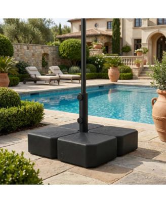 Patio Umbrella Base with Wheels for 1.5"/1.9" Poles,