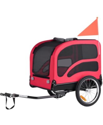 Heavy-Duty Dog Bike Trailer, Up to 100 lbs - Universal Bicycle Carrier for Small & Large Pets,Red