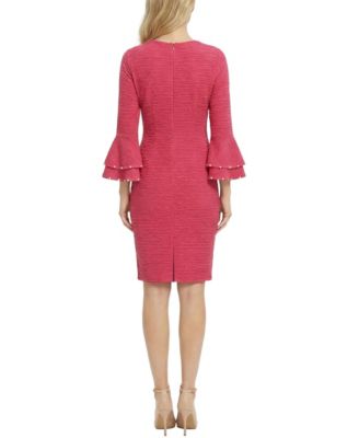 Petite Long-Sleeve Dress With Bell Cuffs
