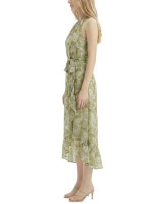 Petite Halter Front Chiffon Maxi Dress