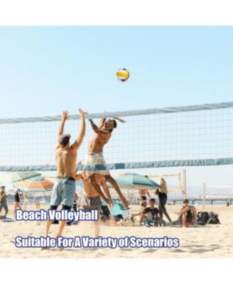 Official Size 5 Volleyball with Premium PU Leather and Soft Touch Surface Includes Ball Pump Inflation Needle and Mesh Carrying Bag