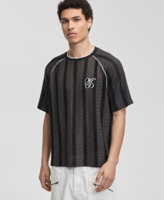 Men's Crochet-Stripe Relaxed T-Shirt