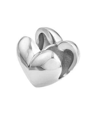 925 Sterling Silver Heart Puff Huggies Hinged Hoop Earrings