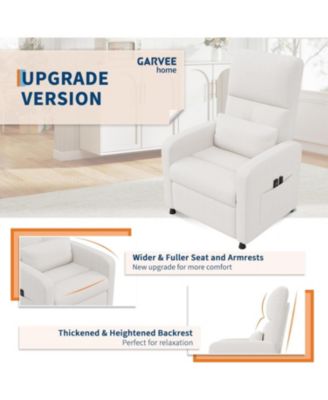 Power Recliner Chair for Adults, Adjustable Electric Recliner Ergonomic Overstuffed Single Sofa