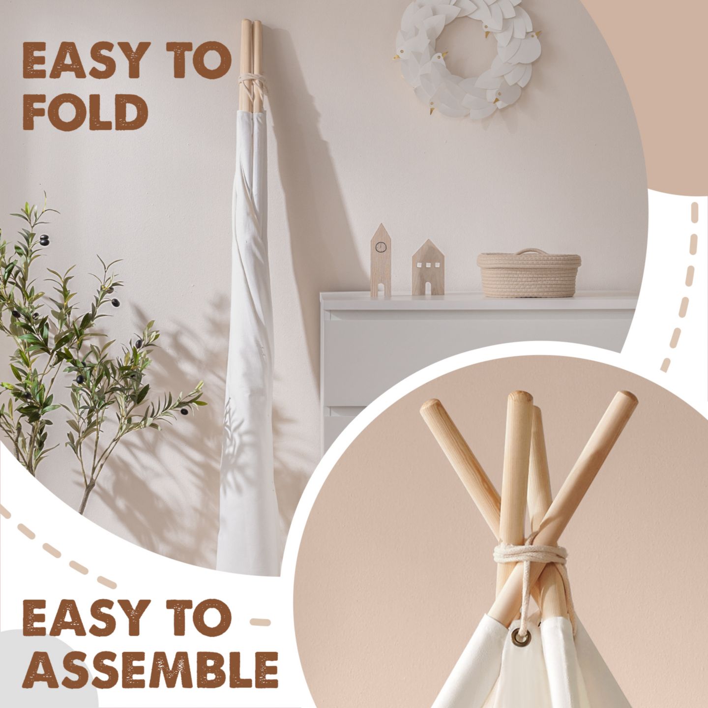 Детская игрушка Tiny Land Teepee Tent for Kids with Mat - Indoor Play Tent with Mat — фото 6