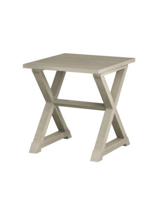 Square Nightstand, Modern Bedside Table, Solid Wood End Table, X-Shaped Design for Living Room and Small Spaces