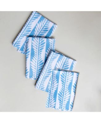 Blue Modern Vines Organic Napkins, 4-pack