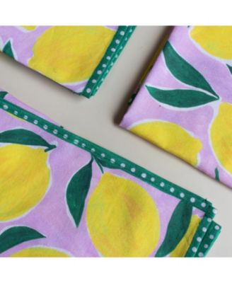 Lemon Print Organic Napkins, 4 Pack