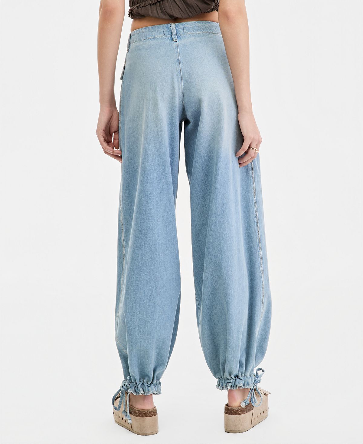 Free People Women's Lotus Tie Hem Balloon Jeans view 2 — MAYCSS fashion products
