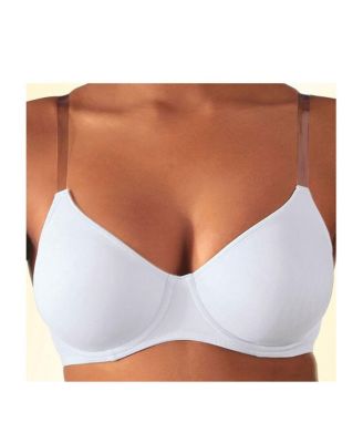 Women's B-DDD Clear Strap No-Padding Underwire T-Shirt Bra