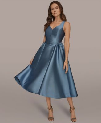 Women's Sleeveless V-Neck A-Line Midi Dress