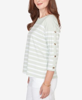 Petite Yarn Dyed Stripe Knit Top