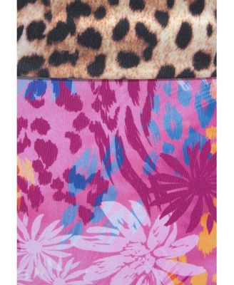 Women's Leopard Cheetah Fold Over Bikini Swimsuit Bottom cup sizing
