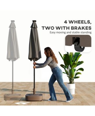 Patio Umbrella Base with Wheels,  for 1.5"/1.9" Umbrella Poles