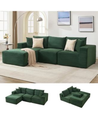 108" Modular Sectional Sofa - L Shaped Boneless Cloud Couch with 67.5" Chaise, Reversible L/R Facing, No Assembly Required