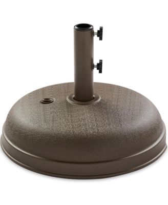Fillable Plastic Patio Umbrella Base Stand, Pole Holder w/ Adjustment Knob, Round Dome