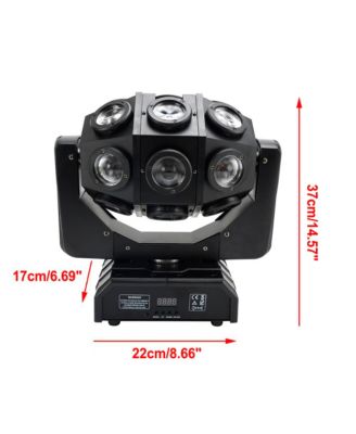 180W RGBW Moving Head Stage Light with Adjustable Strobe, DMX & Auto Music Sync